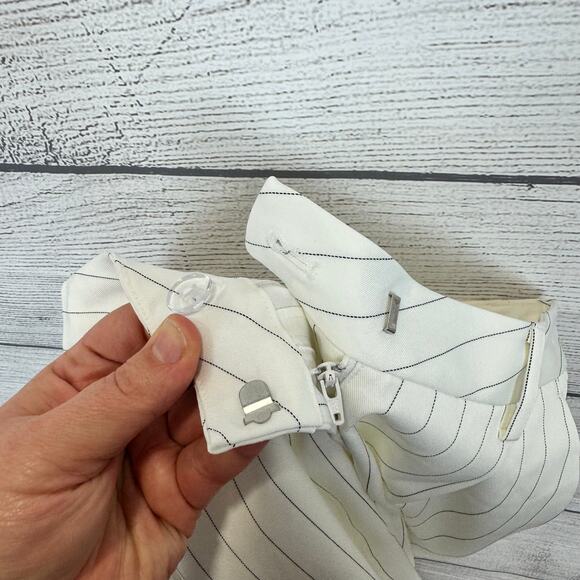 ARAKII Elegant White Striped Straight Leg Pants - Picture 12 of 13